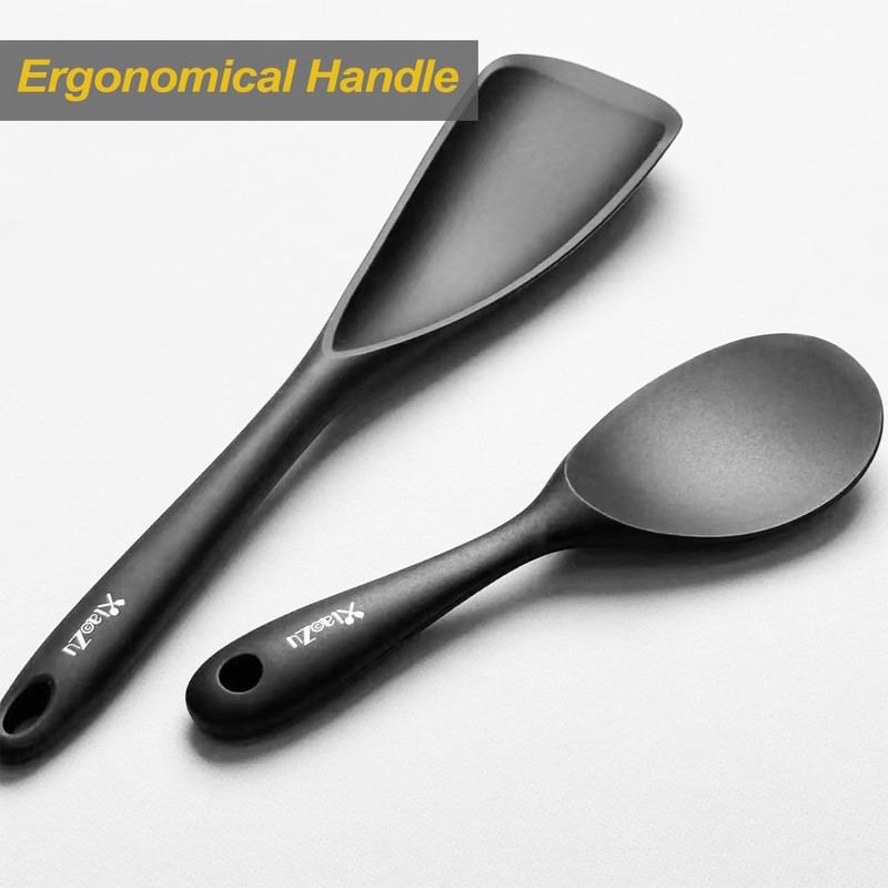 Cooking Spoon and Rice Scooper Set for Nonstick Cookwares, Heat