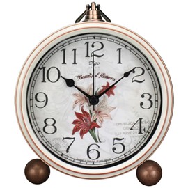 Maxspace Classic Vintage Clock - Elegant and Decorative Analog Clock,Silent Non-Ticking Clock with Distressed Metal Frame for Office, Living Room or Bedroom