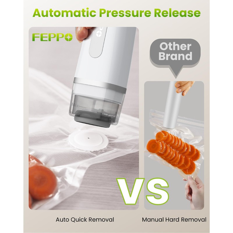 FEPPO Vacuum Sealer for Food with Visible Water Tank, Handheld