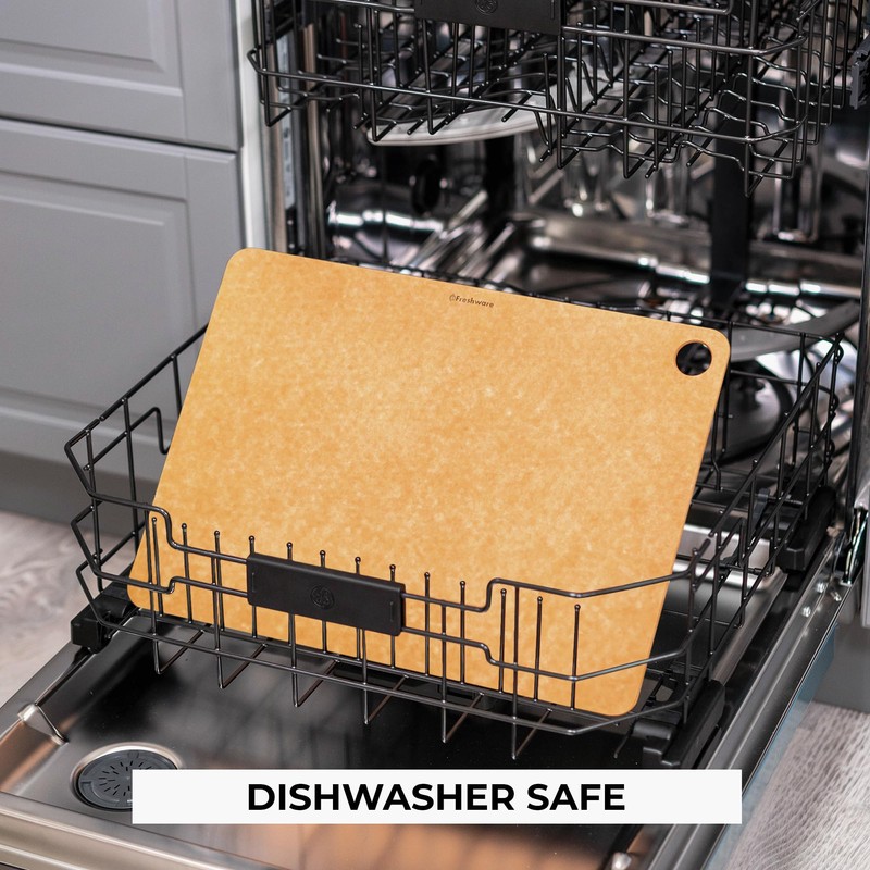 Freshware Wood Cutting Board for Kitchen, Dishwasher Safe, X Large,