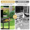 FAUENPEEY 26x12 Inch Wood Folding Grill Shelf Accessory - Solid