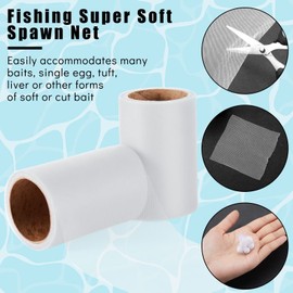 Woanger 2 Rolls Fishing Soft Spawn Net 3'' x 157.5'' Spawn Sac Netting Spawn Sack Catfish Fishing Bait Mesh Holder Accessories for Roe Bags(White)