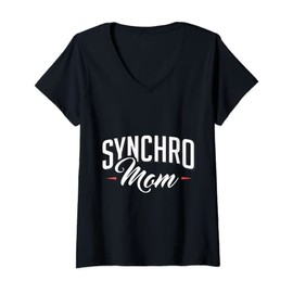 Womens Synchro Mom Synchronized Swimming Artistic Swimmer Apparel V-Neck T-Shirt