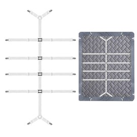 LUXECOVE Adjustable Bed Sheet Tensioner with 12 Fixed Metal Clips, Bed Sheet Tensioners, Mattress Straps, Practical and Comfortable, Suitable for Anti-Wrinkle Bed Sheets, Mattresses