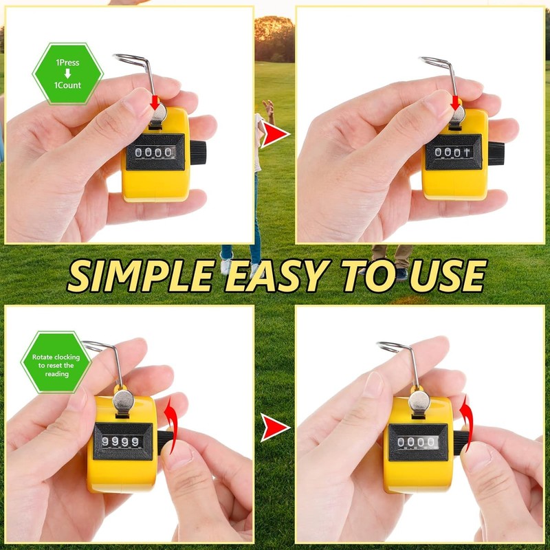 8 Pack Hand Tally Counter 4 Digit Mechanical Palm Click