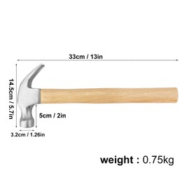 5 Packs 26 OZ Claw Hammer with Wood Handle, Perfect Gift for Your Husband, Dad, or Friends! Ideal for Woodworking, Repairing, and Nailing. by GENHAKON.