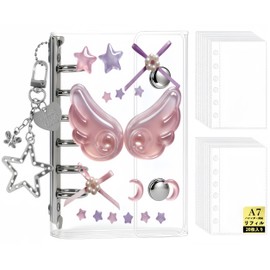 Transparent Girl Sticker Notebook, Removable, A7 Size, 6 Holes, Seal, Binder, Seal Notebook, Clear Binder, Seal Storage, Presentation Goods, 20 Transparent Refills & Beautiful Accessories Included