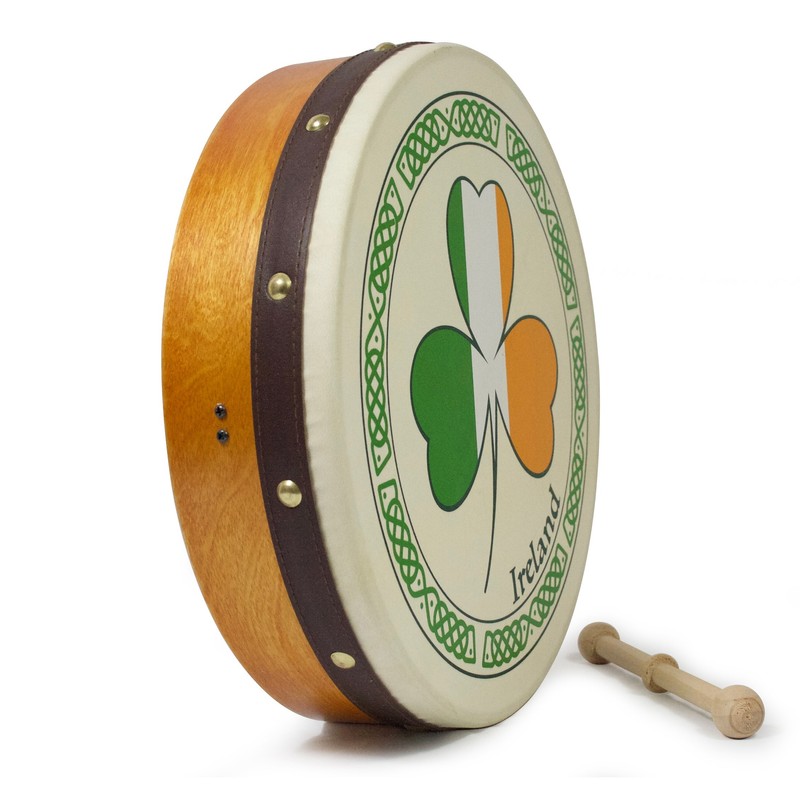 12" Shamrock Tricolour Bodhran