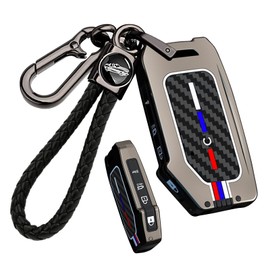 ontto luminous car key cover fit for Kia Telluride Stinger Soul Sportage Forte K5 Seltos KX5 K8 2019-2024 Metal Smart Shell case key holder keyring keychain styling Accessories 5 buttons Black