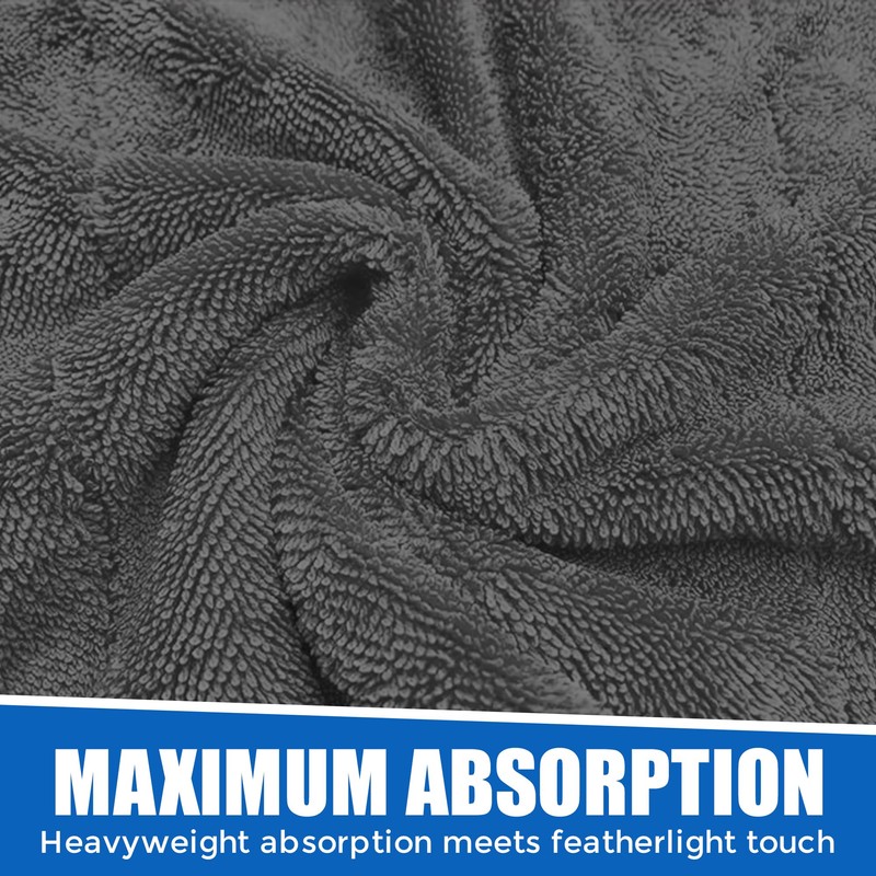 Towelogy Car Drying Towel Extra Large Dual-Sided Microfibre with Twisted