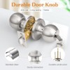 Probrico Brushed Nickel One Keyway Ball Door Knobs Entry Lock