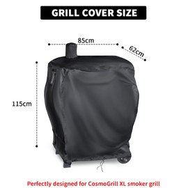 BBQ Barbecue Cover, 420D Charcoal Portable Waterproof Oxford Fabric Cloth Heavy Duty UV Protected for Garden Party Cooking(XL Smoker Cover)