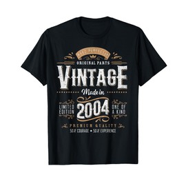 Vintage 2004 21st Birthday Gifts Women Men 21 Year Old T-Shirt