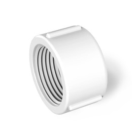 1-1/4 Inch FNPT Female PVC Pipe End Cap - PVC Threaded Plug for Home Sewer Plumbing - White
