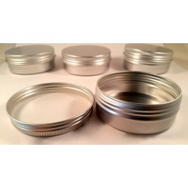 Always Native 24 Set (48 pcs) 2oz Aluminum Round Screw top Metal Tins,Can,Jar Container N Lid.