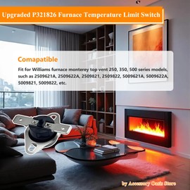 Upgraded P321826 Furnace Temperature Limit Switch for Williams Furnace Monterey Top Vent 250 350 500 Series Models, Vent Limit Switch Safety Switch, 1 Pack