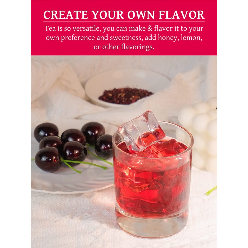 TeeLux Hibiscus Tea Bags, Natural Hibiscus Flowers Herbal Tea, Caffeine