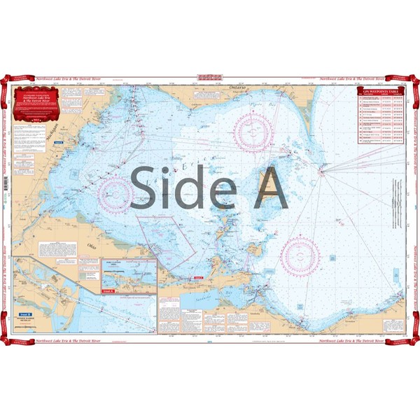 Waterproof Charts, Standard Navigation, 28 NW Lake Erie and Detroit