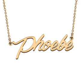 HUAN XUN Custom Made Love Jewelry Gifts Phoebe Name Necklace for My Wife My Girlfriend