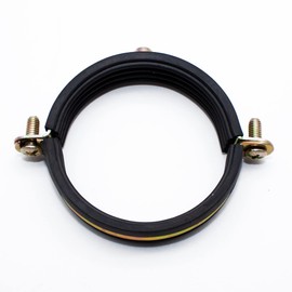 DOJA Industrial | Anti Vibration Metal Pipe Clips | 60 mm Ø | Pack 5 | Rubber Lined Tube Clip | Pipe Brackets | Isophonic Sliding Clamp | Gutter Bracket with Screw for Support of Hose, Pipes in Wall