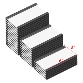 MVISUAL Magentic Label Holders 3x6 Inch, Magnetic Labels for Shelving，Magnetic Data Card Holders File Cabinet Labels,Pack of 30