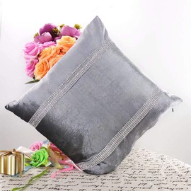 Fullony 18x18 inches Thanksgiving Sequined Decorative Festival Throw Pillow Covers Grey 4 Packs for Car, Sofa, Couch, Family Dinner, Hotel, Bedroom, Party, Christmas, Thanksgiving.