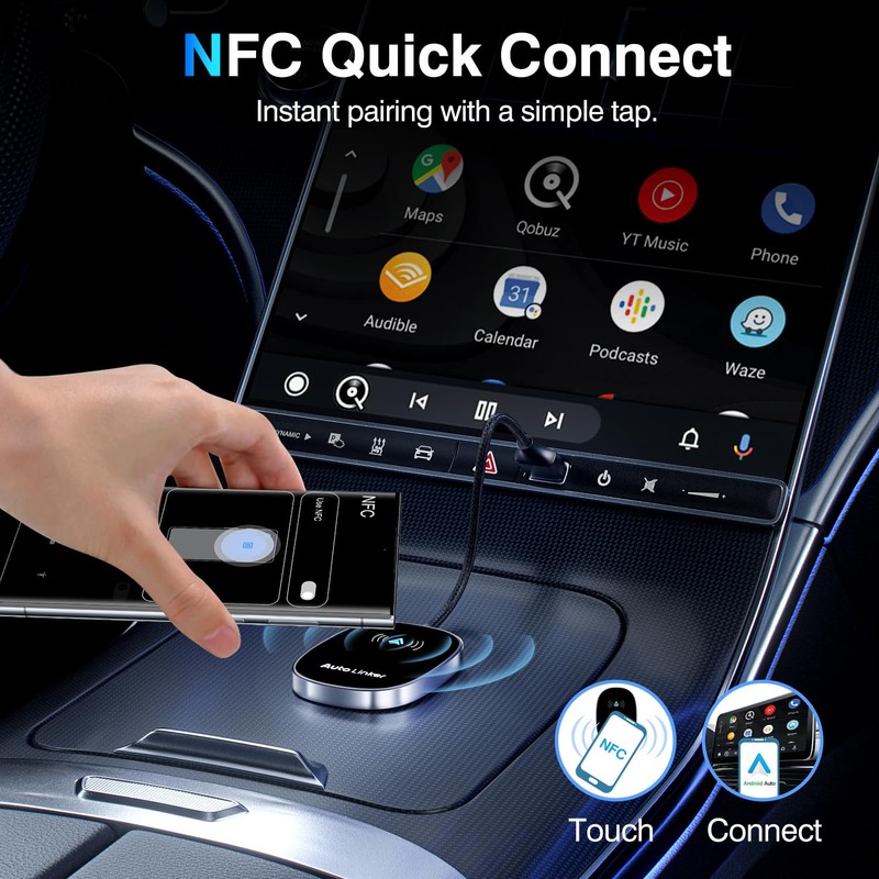 Android Auto Wireless Adapter for Cars with Built-in Wired Android