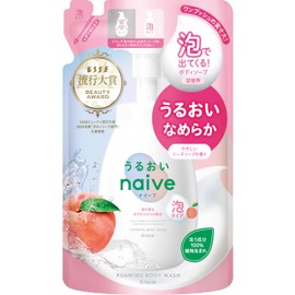 Naive Body Soap with Foam, Moisture Type, Refill, 16.2 fl oz (480 ml), Body Soap, Body Wash, Soap, for Kids, Baby Soap
