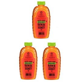 Al Amin Foods/ NAT'S HOMEY CO. Pure Organic 100% Raw Unfiltered Honey 3 Bottle NTWT. 40 oz (2.5 lb-1.13kg)