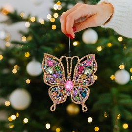 Butterfly Christmas Ornaments 2022 Butterfly Gifts for Women Butterfly Decorations for Christmas Tree, Butterflies Keepsake Hanging Decor Ornament(Colorful)