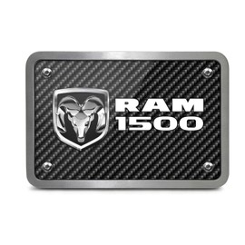 iPick Image - RAM 1500 UV Graphic Carbon Fiber Texture Billet Aluminum 2" x 2" inch Tow Hitch Cover for SUV and Truck Made in USA