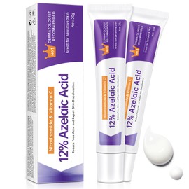 Azelaic Acid 12% Serum For Face,Azelaic Acid Cream with Niacinamide & Vitamin C help refine skin texture,reduce blemish visibility,support skin barrier moisture retention,and improve tone evenness,20g