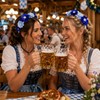 Women's Flower Headband Dirndl - Blue Oktoberfest Accessory Set