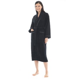 Seritaine Luxurious Womens Robe, 100% Turkish Cotton, Luxury Robe for Women, Terry Cloth Long Spa Bathrobe (L)