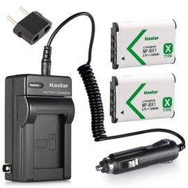 Kastar Battery (2-Pack) and Charger for Sony NP-BX1, M8 and Cyber-shot DSC-HX50V, HX300, RX1, RX1R, RX100, RX100M, RX100M3, WX300, HDR-AS10, AS15, AS30V, AS100V, AS100VR, CX240, MV1, PJ275 Camera