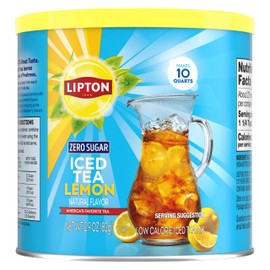 Lipton Diet Lemon Iced Tea Mix – Pack of 2, 10 Quarts Each (Total 20 Quarts) – Zero Sugar, Caffeinated Powder Drink Mix
