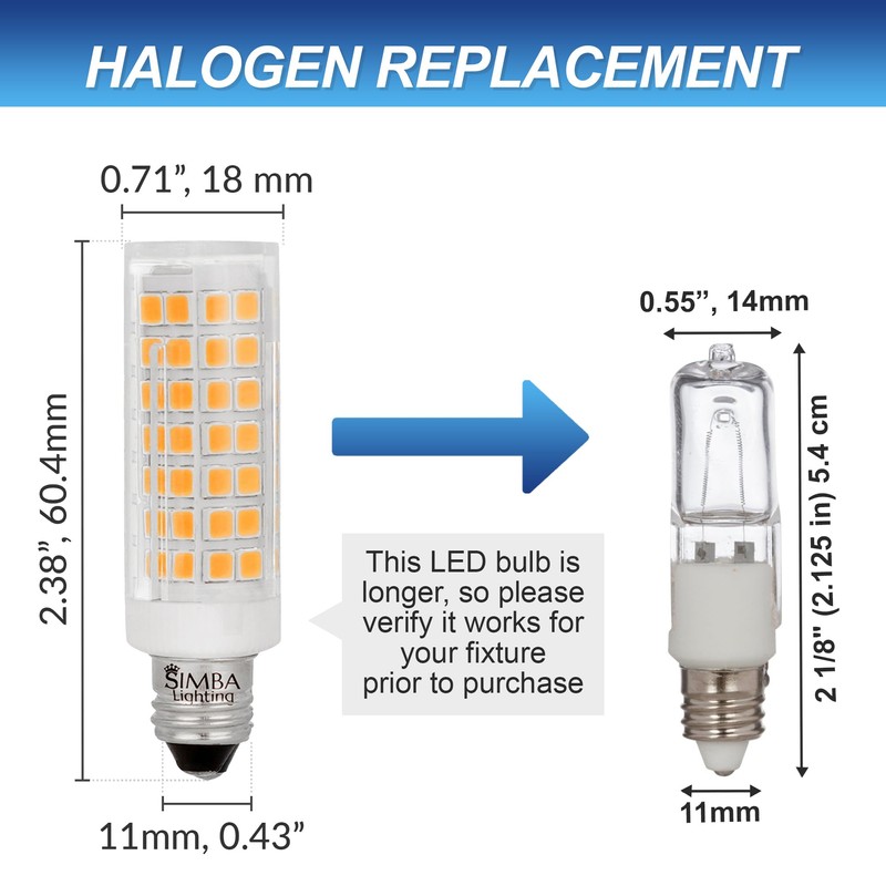 Simba Lighting LED E11 T6 Mini-Candelabra JD Light Bulb 5W