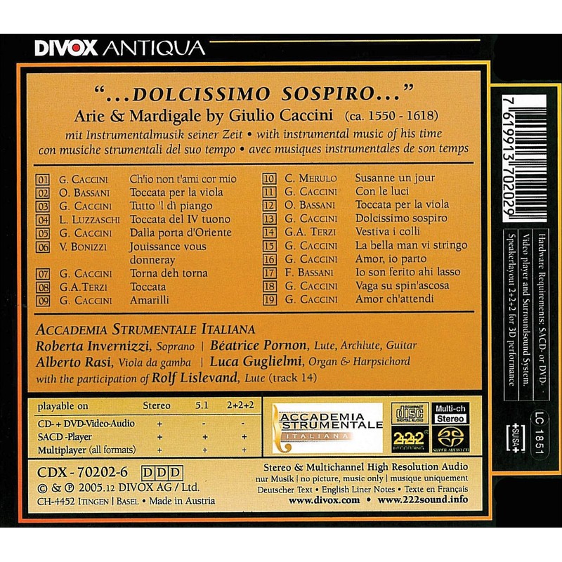 CACCINI:'DOLCISSIMO SOSPIRO'