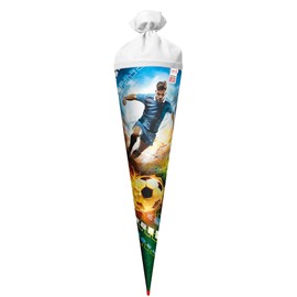 ROTH Motif School Cone, Soccer, 70 cm, Round, Red Tip, Felt Closure