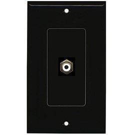 RiteAV RCA White (Black) Wall Plate 1 Gang Decorative Black