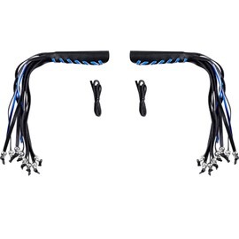 2PCS Faux Leather Motorcycle Lever Covers with Fringes, Motorcycle Brake Clutch Lever Covers Grip Tassels Motorcycle Handlebar Handle Grip Covers, Fringed Leather Lever Covers Wraps with Skulls