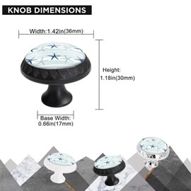 6 Pack White Drawer Pulls Knobs, Starfish Cabinet Knobs Crystal Glass Dresser Knobs for Kitchen Bathroom Hardware