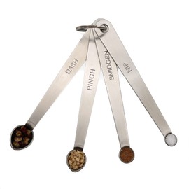 BERYLER Mini Measuring Spoons Set, Small Stainless Steel Teaspoon for Cooking and Baking, Suitable for Tiny Amount of Dry or Liquid Ingredients and Spices (1/8, 1/16, 1/32, 1/64 tsp)