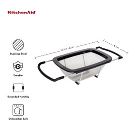 KitchenAid Expandable Stainless Steel Colander, Black
