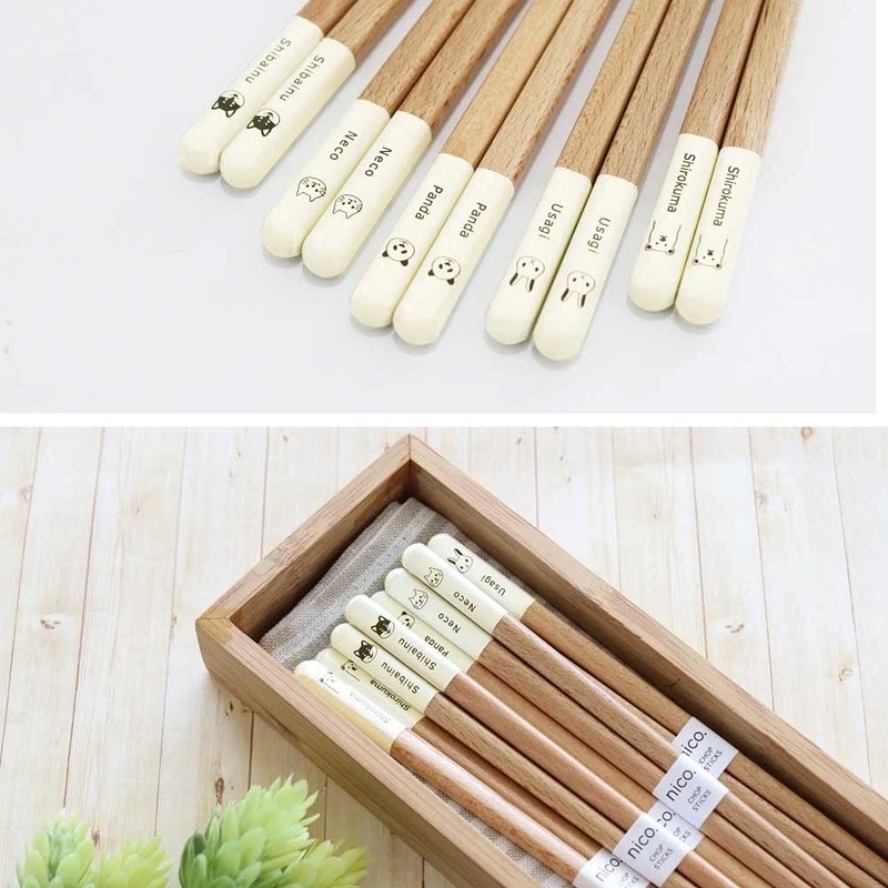 Dishwasher-safe Chopsticks Antibacterial Mono+ (Natural), 9.1 inches (23.0 cm), Shiba