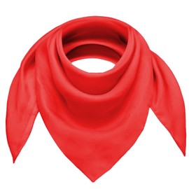 Basic Sense Square Chiffon Scarf Retro Lightweight Neck Scarves Bandana for Women, Red