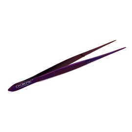 O'Creme Stainless Steel Precision Kitchen Tweezer Tongs 6.25" with Fine Tip (Purple)