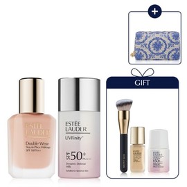 Estée Lauder LIVENEW 더블 웨어 파운데이션 + UV 피니티 세트(+브러쉬+디럭스 2종+파우치) LIVENEW Double Wear Foundation + UV Finity Set (+ Brush + Deluxe 2 Types + Pouch)