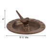 Esschert Design Cast Iron Sundial Bird Bath, Brown, 9.5" Dia.