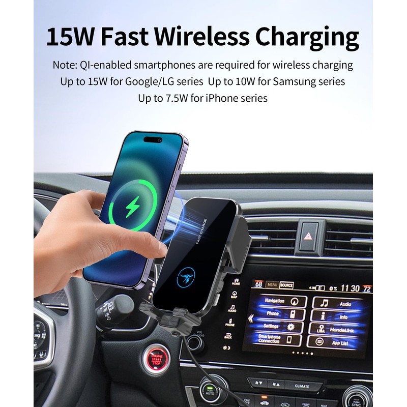 Wireless Charger Car Phone Holder for Honda CRV CR-V 2017-2022